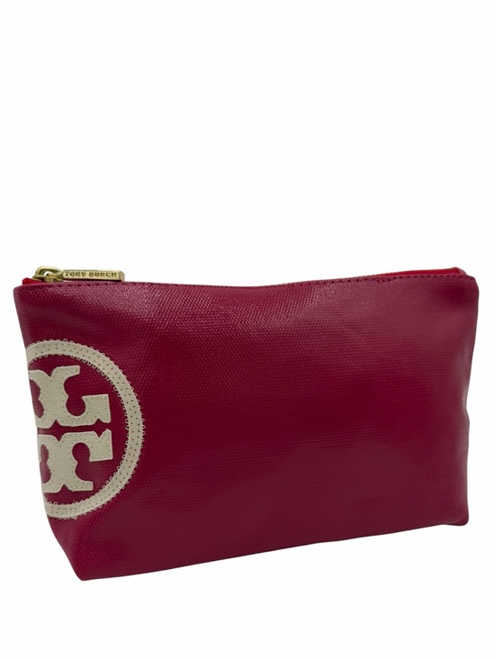 Tory Burch Handbags - Tory Burch Pink Logo Cosmetic Pouch Makeup Bag Saffiano Leather